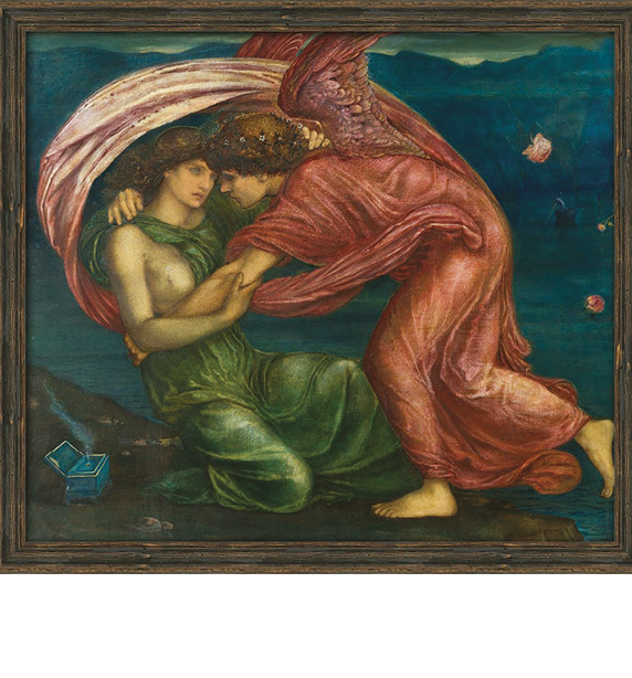 Cupid delivering Psyche (Cupido consegna Psiche o Cupido e Psiche) - Edward Burne-Jones 1867, Bedford, The Higgins Bedford Art Gallery e Museum