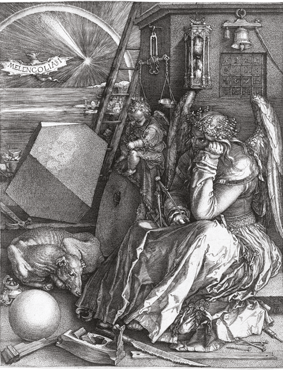 Melencolia I - Albrecht Dürer 1514 etching, 23.9x18.9 cm., Staatliche Kunsthalle