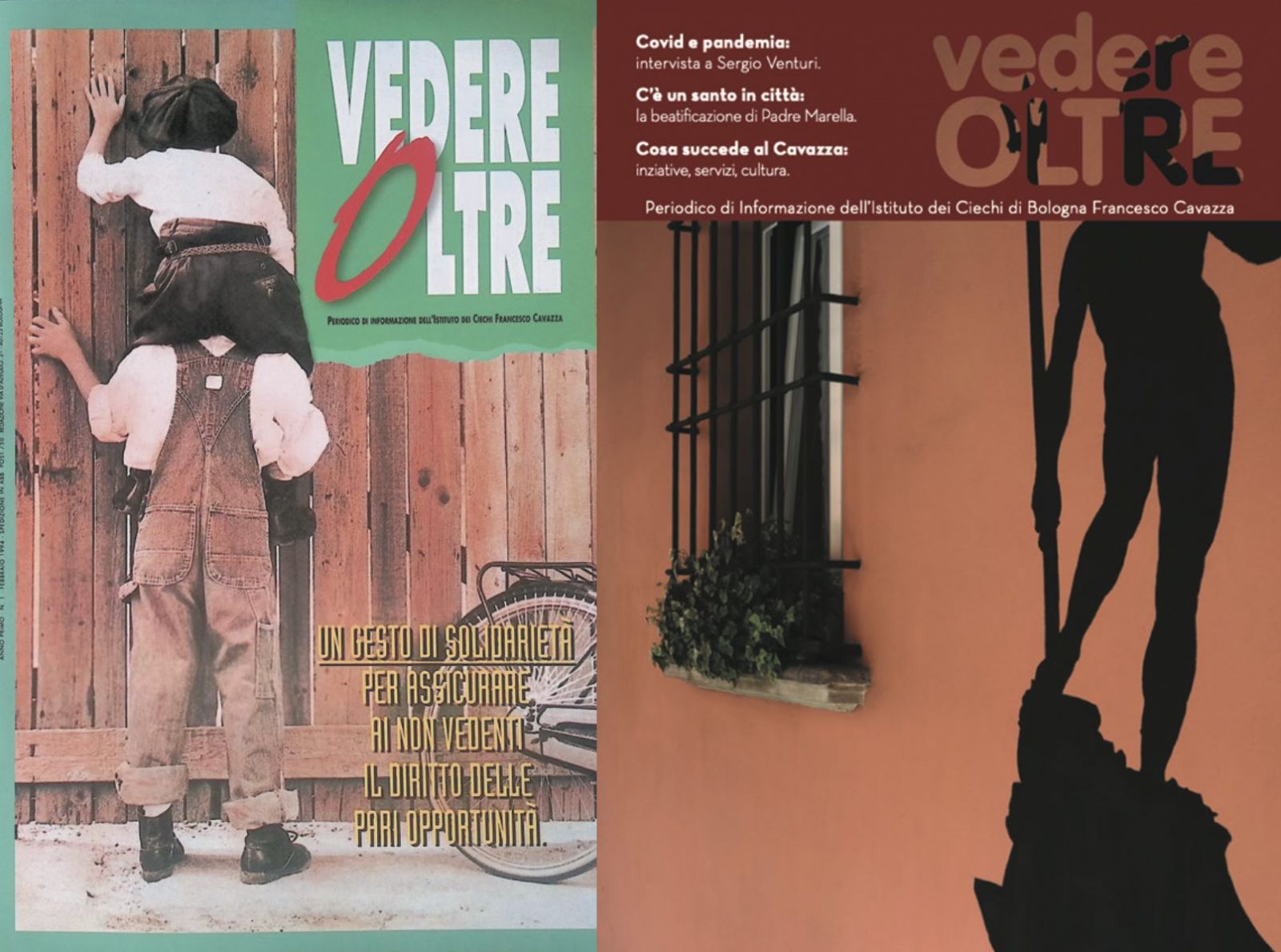 The evolution of the covers of Vedere Oltre - Bologna